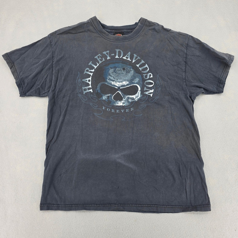 Harley Davidson Santa Barbara California Skull Graphic T-Shirt Black Mens L